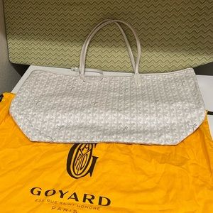 White Goyard Canvas and Chevroches Calfskin St Louis Tote PM